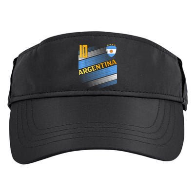 Argentina Soccer Argentinian Flag Football Retro 10 Jersey Adult Drive Performance Visor
