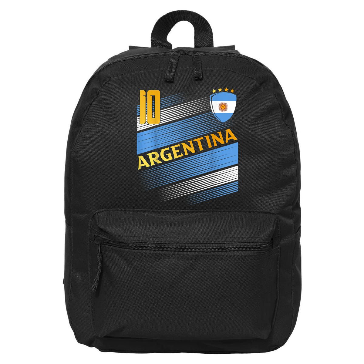 Argentina Soccer Argentinian Flag Football Retro 10 Jersey 16 in Basic Backpack