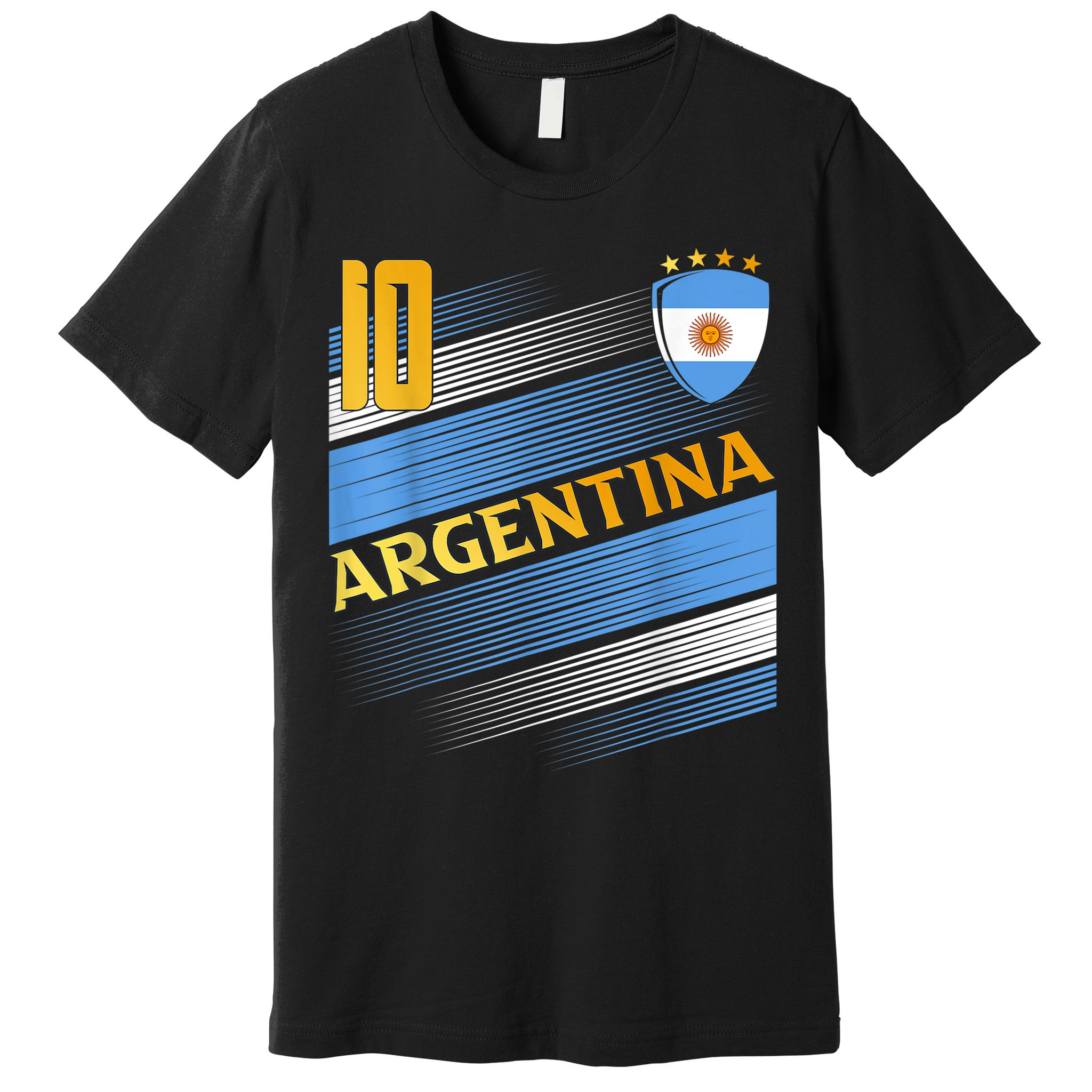 Argentina Soccer Argentinian Flag Football Retro 10 Jersey Premium T-Shirt