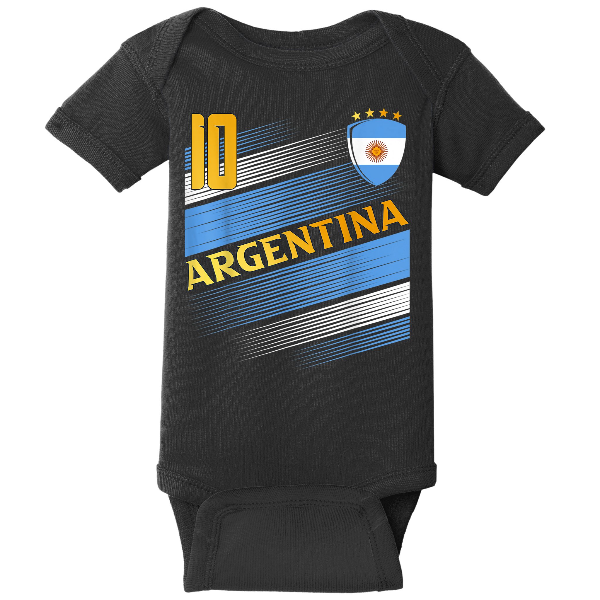 Argentina Soccer Argentinian Flag Football Retro 10 Jersey Baby Bodysuit