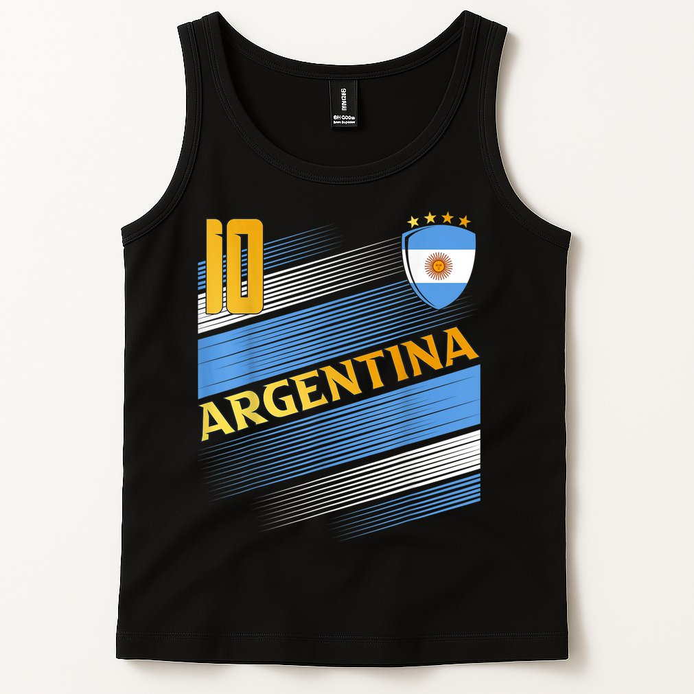 Argentina Soccer Argentinian Flag Football Retro 10 Jersey Tank Top