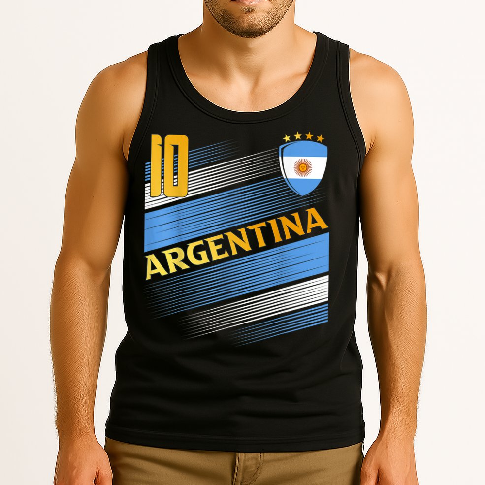 Argentina Soccer Argentinian Flag Football Retro 10 Jersey Tank Top