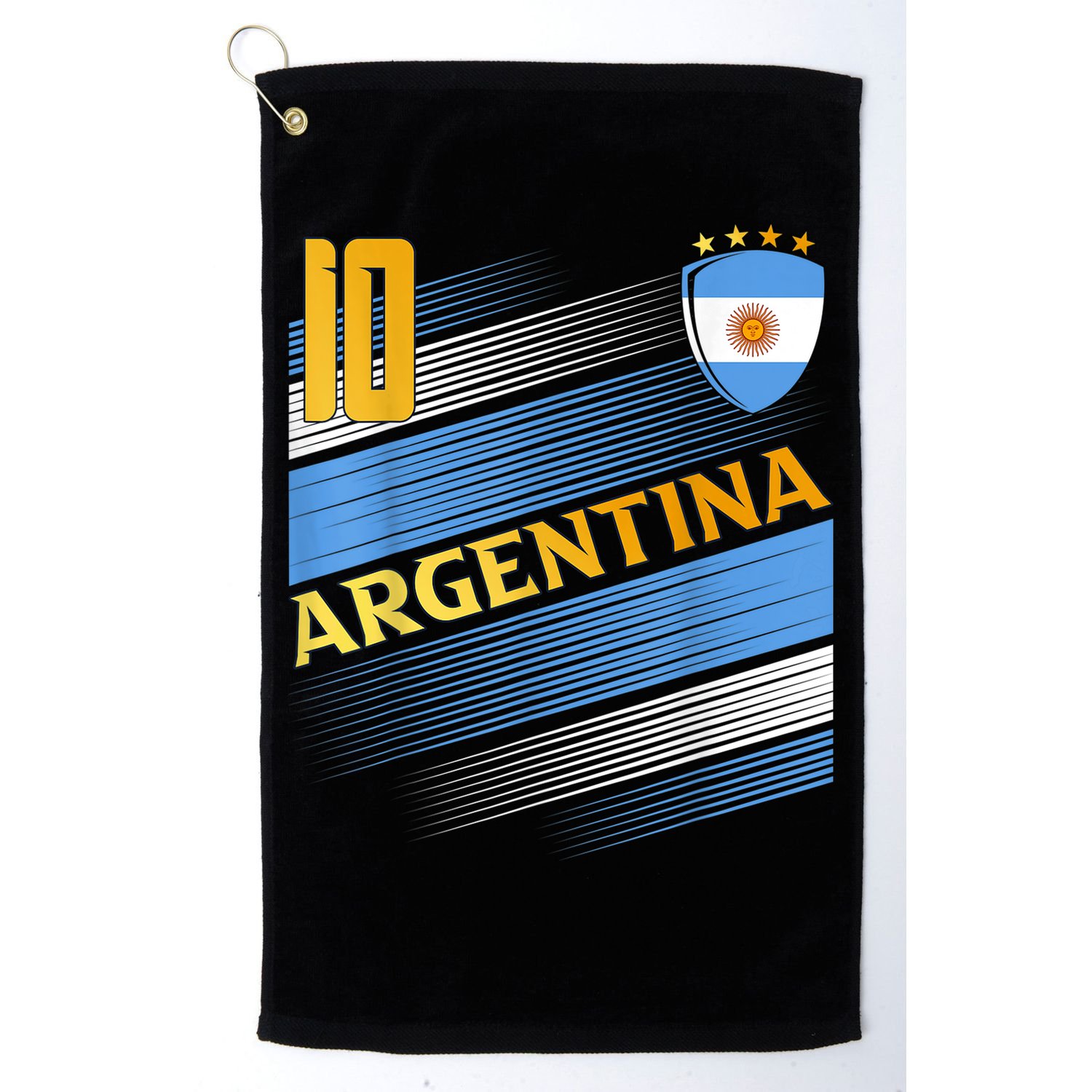 Argentina Soccer Argentinian Flag Football Retro 10 Jersey Golf Towel