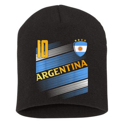 Argentina Soccer Argentinian Flag Football Retro 10 Jersey Short Acrylic Beanie