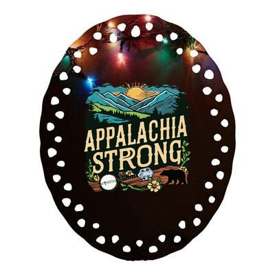 Appalachia Strong Ceramic Oval Ornament