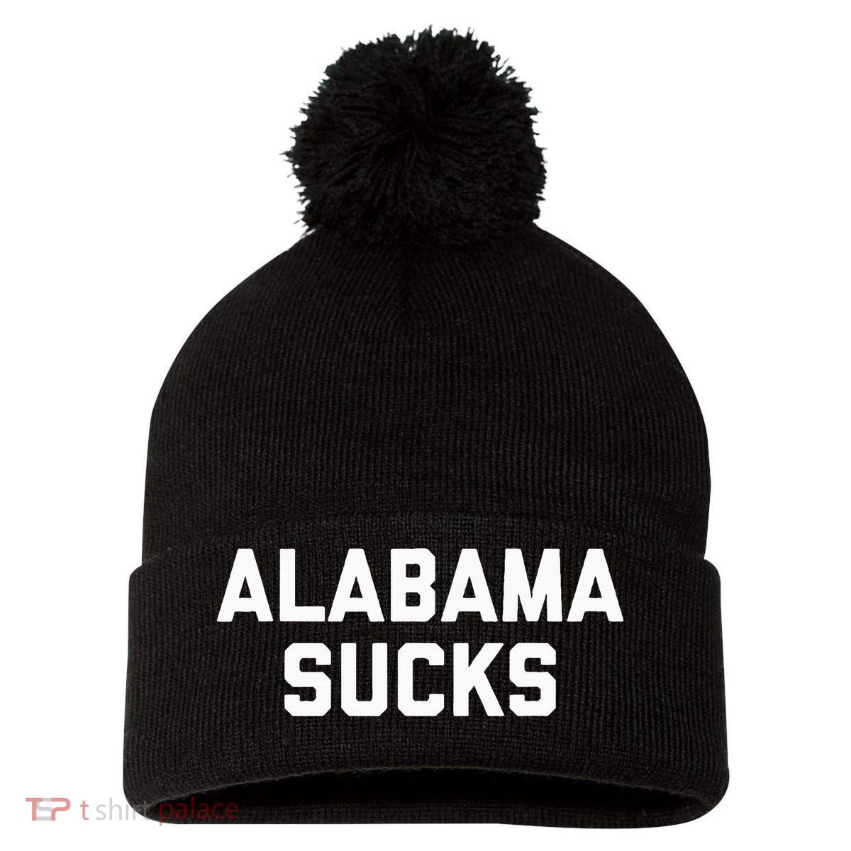 Alabama Sucks Pom Pom 12in Knit Beanie