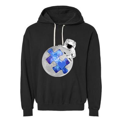 Autism Space Awareness Astronaut Funny Gift Garment-Dyed Fleece Hoodie