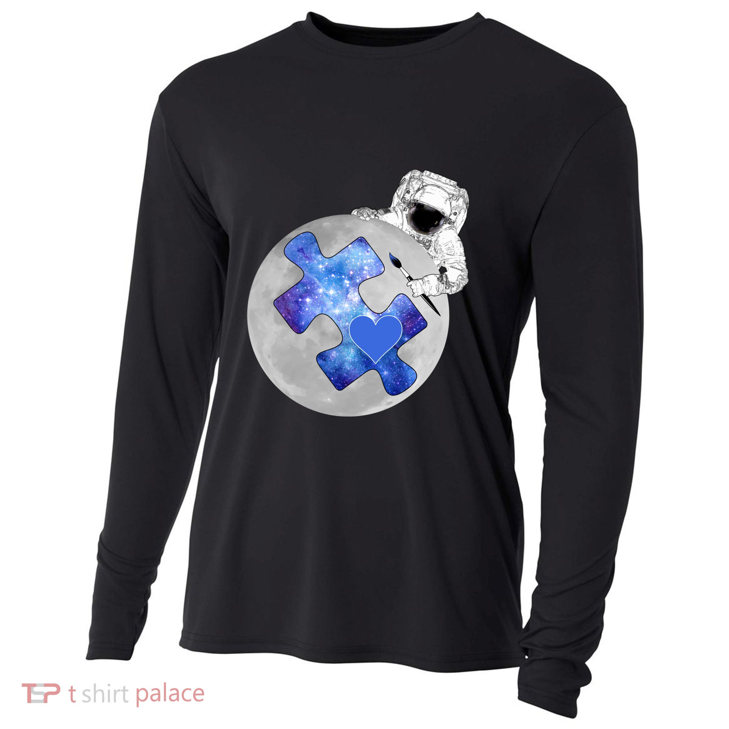 Autism Space Awareness Astronaut Funny Gift Cooling Performance Long Sleeve Crew
