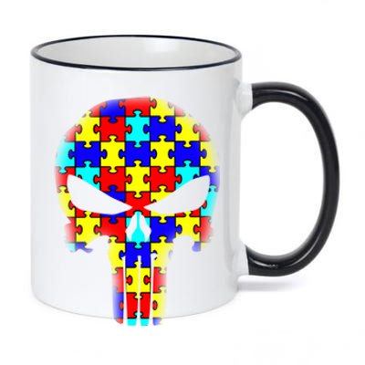 Autism Skull 11oz Black Color Changing Mug