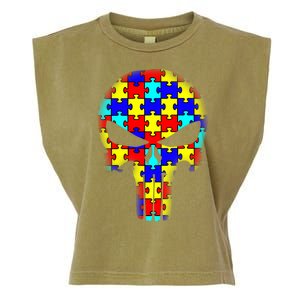 Autism Skull Garment-Dyed Women's Muscle Tee