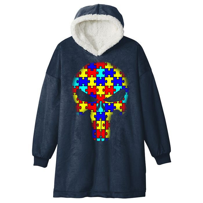 Autism Skull Hooded Wearable Blanket