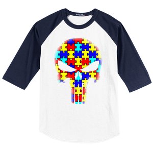 Autism Skull Baseball Sleeve Shirt