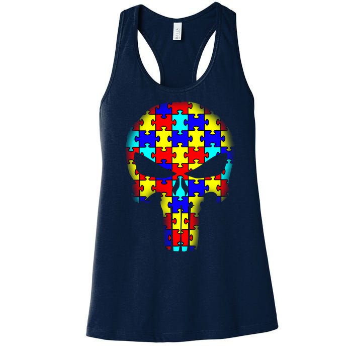 Autism Skull Women's Racerback Tank