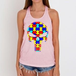 Autism Skull Women's Knotted Racerback Tank