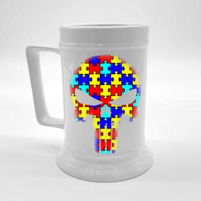 Autism Skull Beer Stein