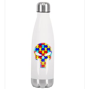 Autism Skull Stainless Steel Insulated Water Bottle