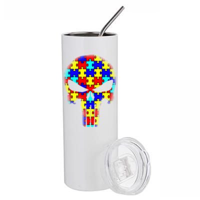 Autism Skull Stainless Steel Tumbler