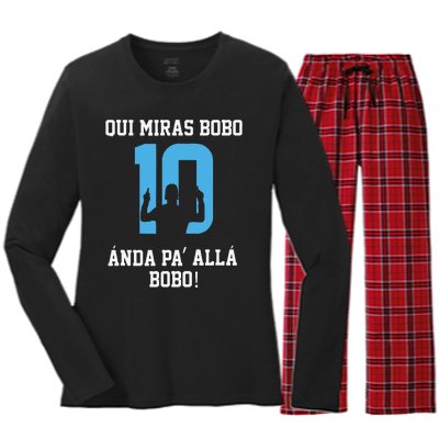 Argentina Soccer Argentinian Flag Futbol Soccer Fan Women's Long Sleeve Flannel Pajama Set 