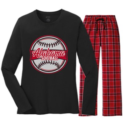 Alabama Softball Women's Long Sleeve Flannel Pajama Set 