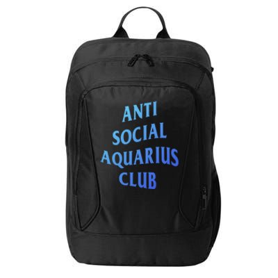 Anti Social Aquarius Club Birth Sign Aquarius Zodiac Cute Gift City Backpack