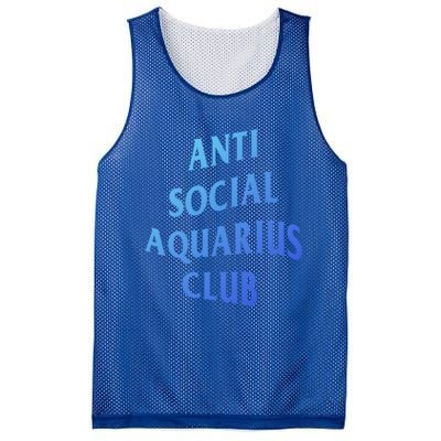 Anti Social Aquarius Club Birth Sign Aquarius Zodiac Cute Gift Mesh Reversible Basketball Jersey Tank