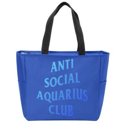 Anti Social Aquarius Club Birth Sign Aquarius Zodiac Cute Gift Zip Tote Bag