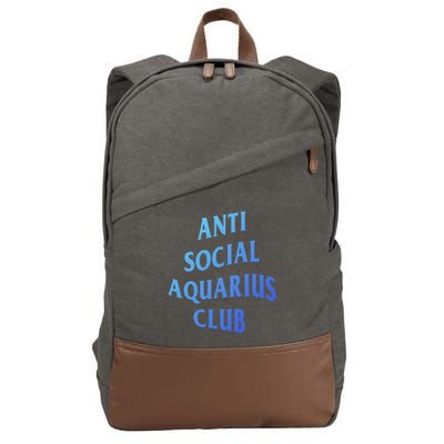 Anti Social Aquarius Club Birth Sign Aquarius Zodiac Cute Gift Cotton Canvas Backpack