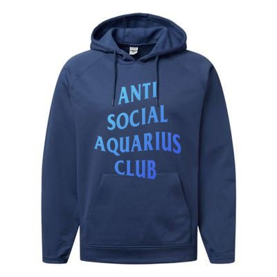 Anti Social Aquarius Club Birth Sign Aquarius Zodiac Cute Gift Performance Fleece Hoodie