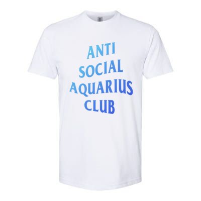 Anti Social Aquarius Club Birth Sign Aquarius Zodiac Cute Gift Softstyle CVC T-Shirt