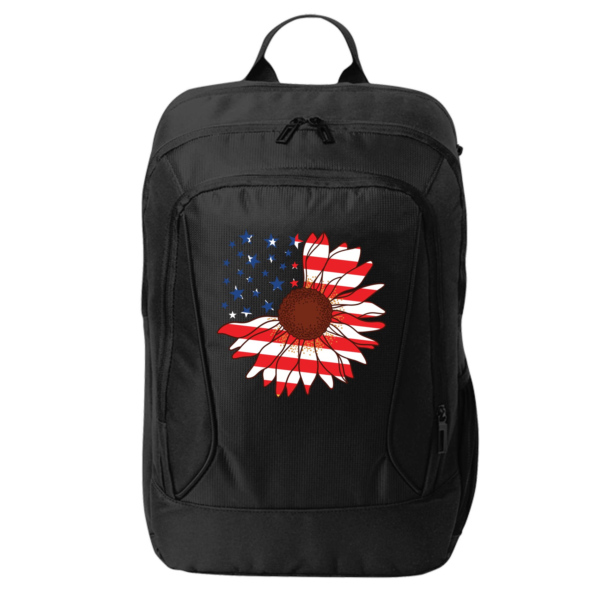 American Sunflower America Flag Stars And Stripes Flower Gift City Backpack
