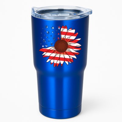 American Sunflower America Flag Stars And Stripes Flower Gift Tumbler
