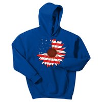 American Sunflower America Flag Stars And Stripes Flower Gift Kids Hoodie