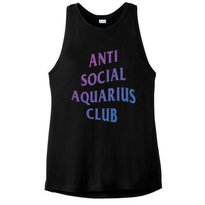 Anti Social Aquarius Club Birth Sign Aquarius Zodiac Cute Gift Ladies PosiCharge Tri-Blend Wicking Tank