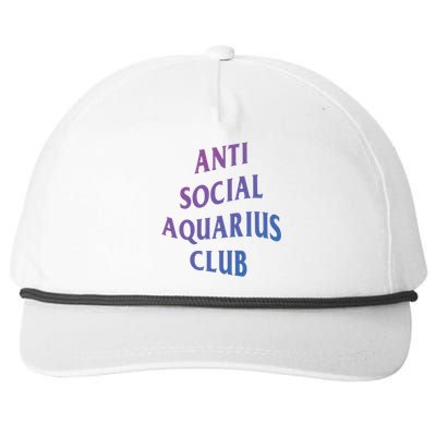 Anti Social Aquarius Club Birth Sign Aquarius Zodiac Cute Gift Snapback Five-Panel Rope Hat