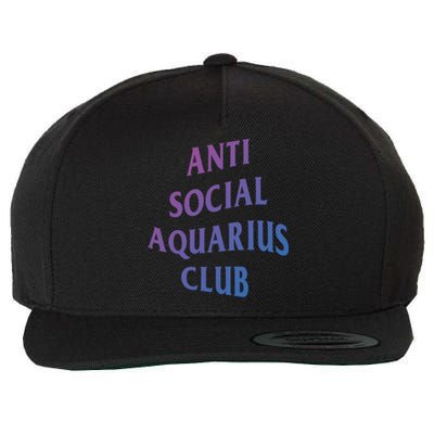 Anti Social Aquarius Club Birth Sign Aquarius Zodiac Cute Gift Wool Snapback Cap