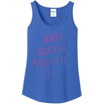 Anti Social Aquarius Club Birth Sign Aquarius Zodiac Cute Gift Ladies Essential Tank