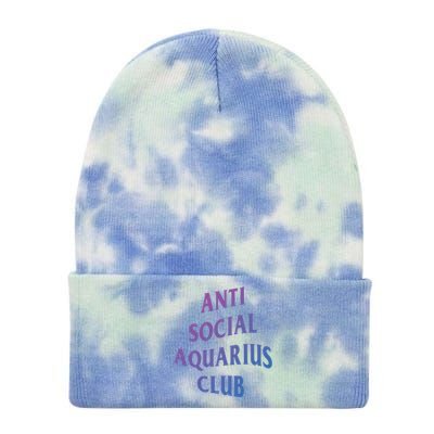 Anti Social Aquarius Club Birth Sign Aquarius Zodiac Cute Gift Tie Dye 12in Knit Beanie