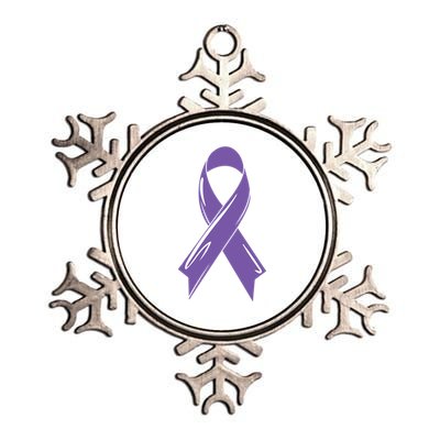 Alzheimers Support Alzheimer's Detia Awareness Ribbon Cool Gift Metallic Star Ornament