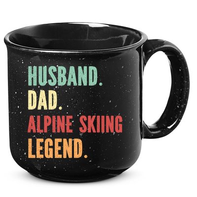 Alpine Skiing Athlete Dad Husband Father Gift 15oz Campfire Ceramic Mug