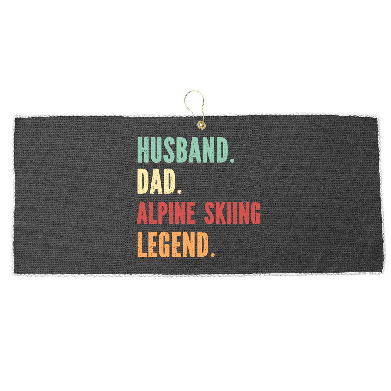 Alpine Skiing Athlete Dad Husband Father Gift Large Microfiber Waffle Golf Towel