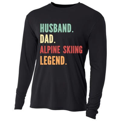 Alpine Skiing Athlete Dad Husband Father Gift Cooling Performance Long Sleeve Crew