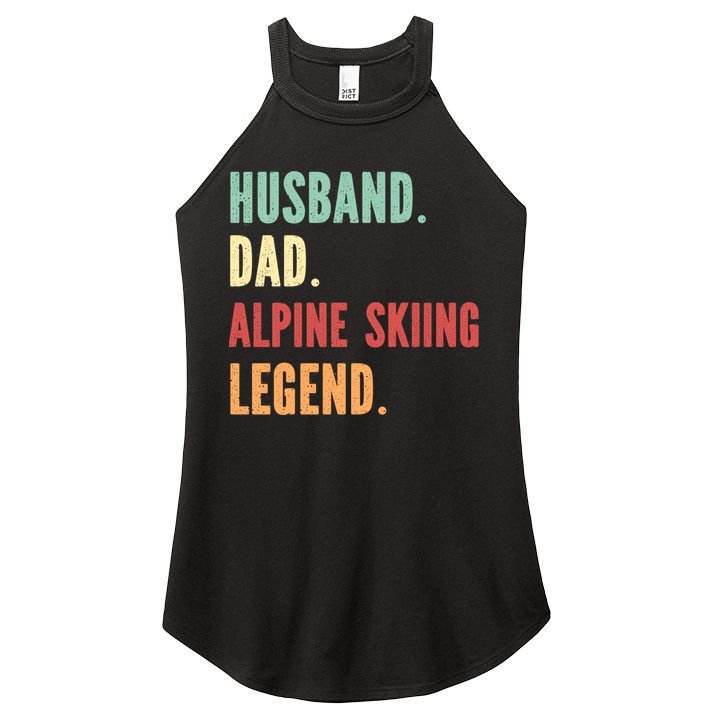 Alpine Skiing Athlete Dad Husband Father Gift Women's Perfect Tri Rocker Tank