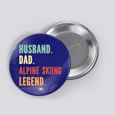 Alpine Skiing Athlete Dad Husband Father Gift Button