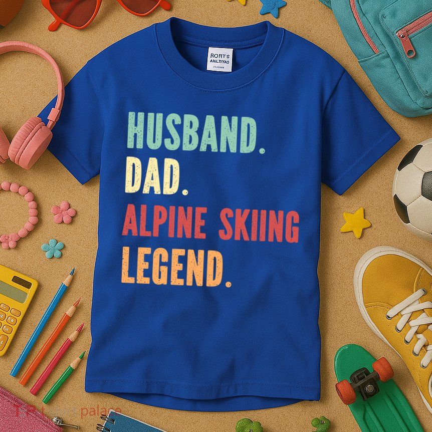 Alpine Skiing Athlete Dad Husband Father Gift Kids T-Shirt