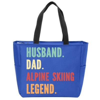 Alpine Skiing Athlete Dad Husband Father Gift Zip Tote Bag