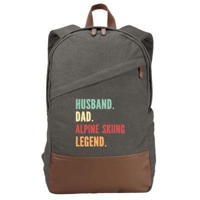 Alpine Skiing Athlete Dad Husband Father Gift Cotton Canvas Backpack