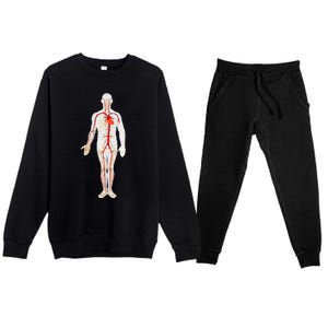 Arterial System Anatomy Heart Vascular Medical Gift Premium Crewneck Sweatsuit Set