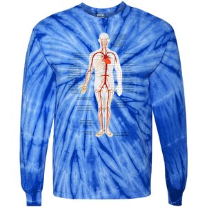 Arterial System Anatomy Heart Vascular Medical Gift Tie-Dye Long Sleeve Shirt