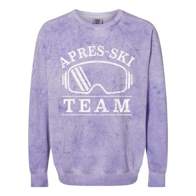 Apres Ski All Day Ski Cool Skier Winter Sports Skiing Colorblast Crewneck Sweatshirt