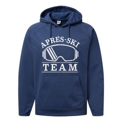 Apres Ski All Day Ski Cool Skier Winter Sports Skiing Performance Fleece Hoodie